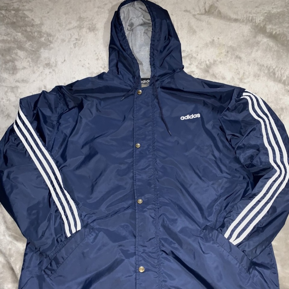 Adidas Windbreaker Jacket with Hood Tall Size L